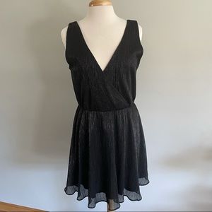 Flouncy Deep V Neck Frilly Sparkly Party Dress